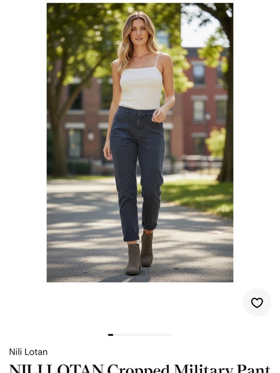 Nili Lotan Pants - Nili Lotan Cropped Military Pants - Navy